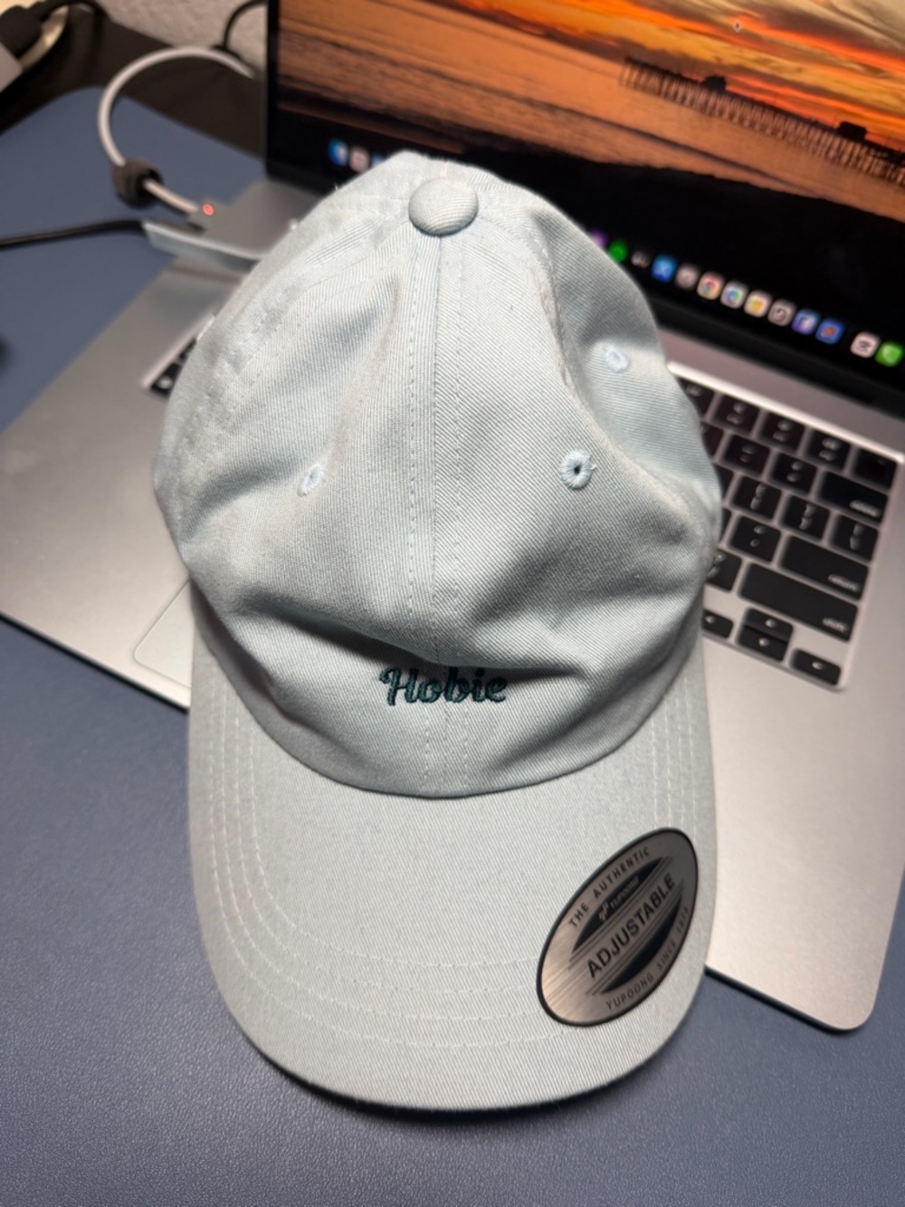 Hobie pale blue embroidered adjustable dad hat